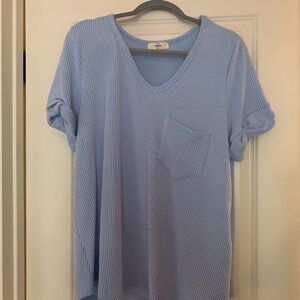 Light blue ribbed material- brand new